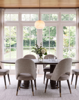 Extendable Velvet Round Table